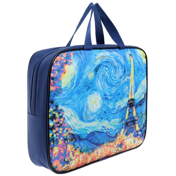 Папка с ручками текстильная А4, 350 х 270 х 70 мм, Calligrata Папка с ручками текстильная А4, 350 х 270 х 70 мм, Calligrata "Париж"