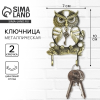 Ключница настенная &laquo;Оберегаю семью&raquo;, сова, 7 х 10 см.