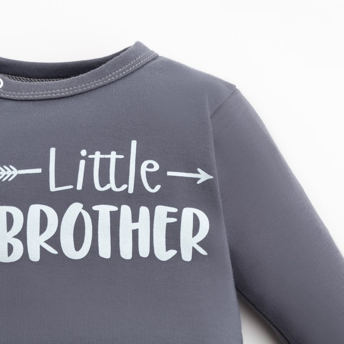 Комбинезон Крошка Я "Brother", рост 74-80 см, цвет тёмно-серый