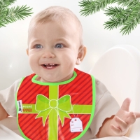 Нагрудник &laquo;Наш подарочек&raquo; непромокаемый на завязках, ПВХ, новогодняя подарочная упаковка, Крошка Я