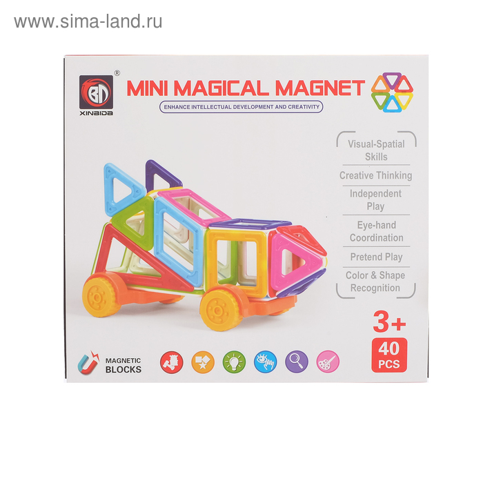 Конструктор магнитный &laquo;Мини-магический магнит&raquo;, 40 деталей