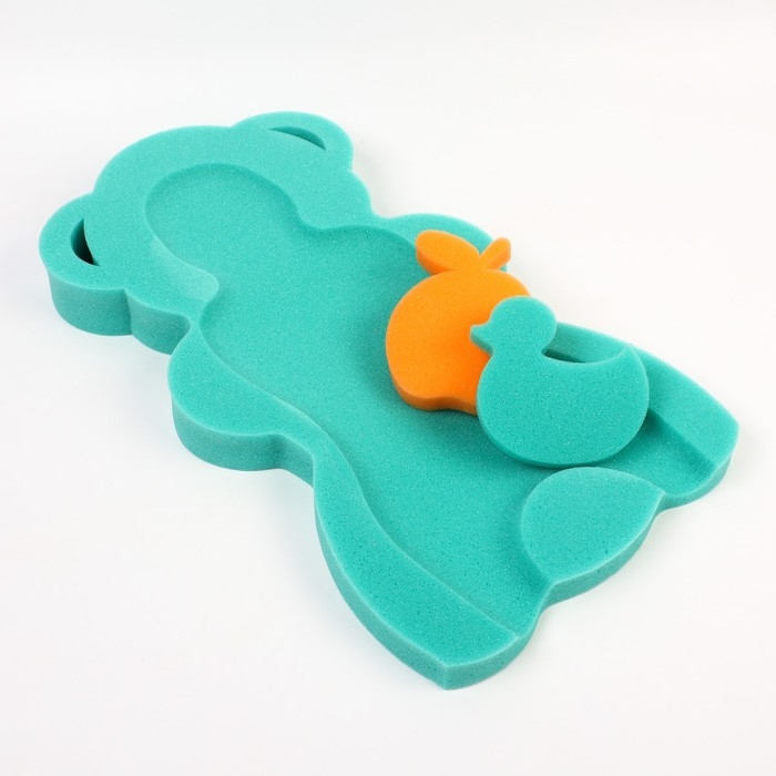 Подкладка для купания макси «Мишка», цвет зеленый, 55х30х6см Подкладка для купания макси «Мишка», цвет зеленый, 55х30х6см