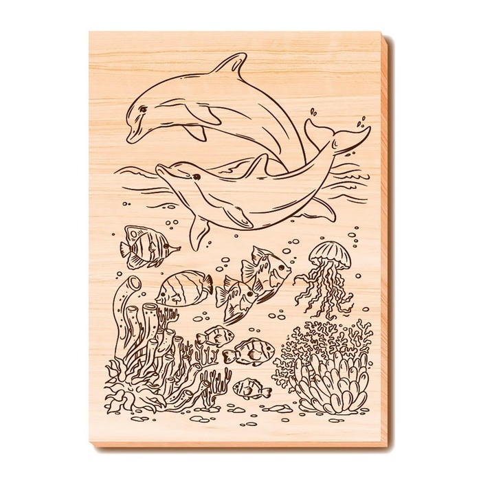 Набор досок для выжигания и росписи &laquo;Водный мир&raquo;, А5, 5 шт.
