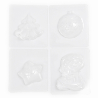 Магниты из гипса своими руками на новый год &laquo;Змея, ёлка, шарик, звёздочка&raquo;, новогодний набор для творчества, символ года 2025