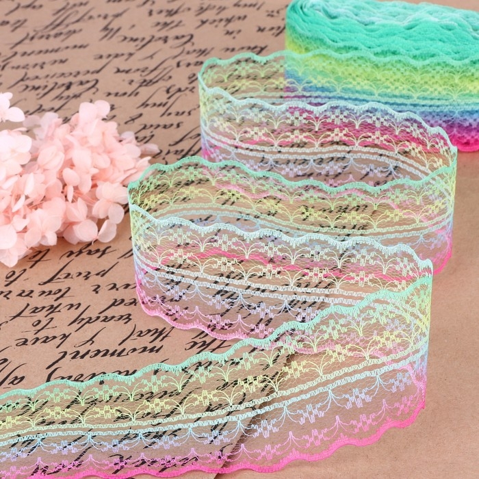 Кружево капроновое &laquo;Радуга светлая&raquo;, 50 мм &times; 10 &plusmn; 1 м, цвет разноцветный №2