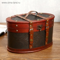 Шкатулка дерево состаренная "Дамаск и цветы" овал 18х30х19 см Шкатулка дерево состаренная "Дамаск и цветы" овал 18х30х19 см