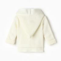 Джемпер вязаный Крошка Я с капюшоном рост 86-92 см, молочный