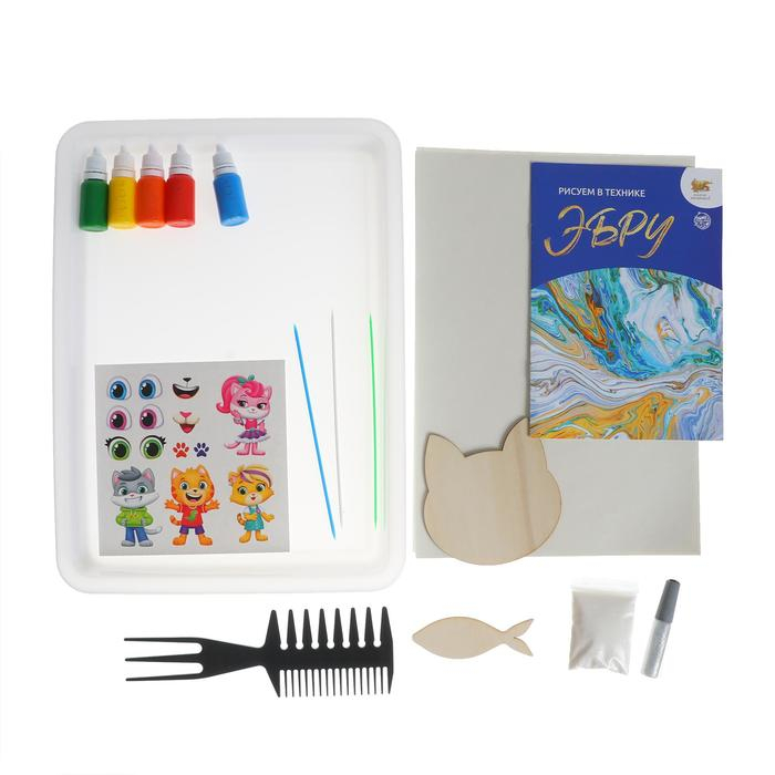 Набор для рисования на воде в технике эбру «Команда Мяу» Набор для рисования на воде в технике эбру «Команда Мяу»