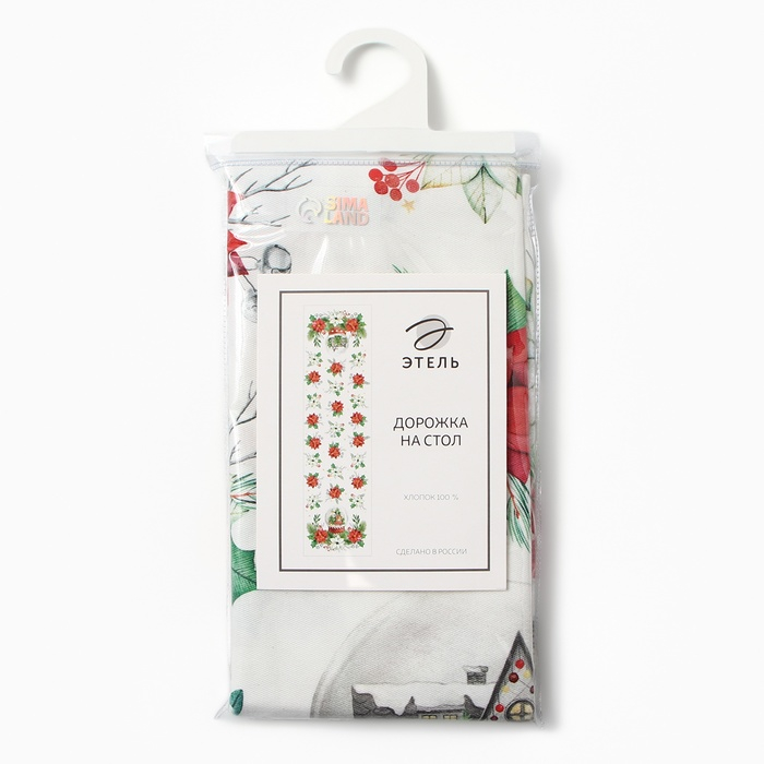 Дорожка на стол новогодняя Christmas red flowers 40*147 см, 100% хл, саржа 190гр/м2 Дорожка на стол новогодняя Christmas red flowers 40*147 см, 100% хл, саржа 190гр/м2