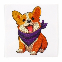 Алмазная мозаика наклейка для детей &laquo;Малыш корги&raquo;, 9 х 6 см, набор для творчества