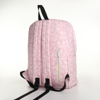 Рюкзак школьный на молнии из текстиля, 3 кармана, цвет розовый Рюкзак школьный на молнии из текстиля, 3 кармана, цвет розовый