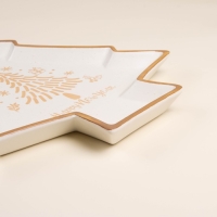 Тарелка новогодняя SL Home &laquo;С новым Годом&raquo;, 39,3&times;29,5 см, керамика, цвет белый