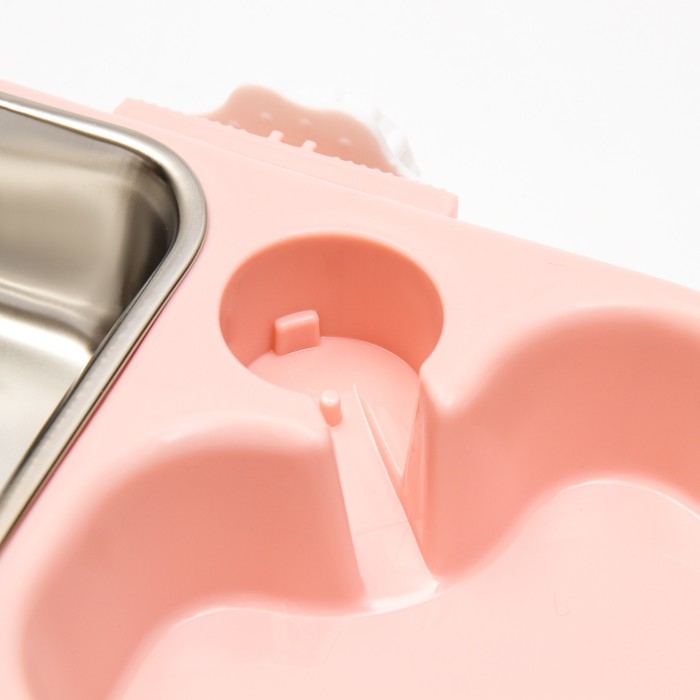 Комплекс автопоилка и автокормушка 26,5 х *16,5 х 22 см, розовый