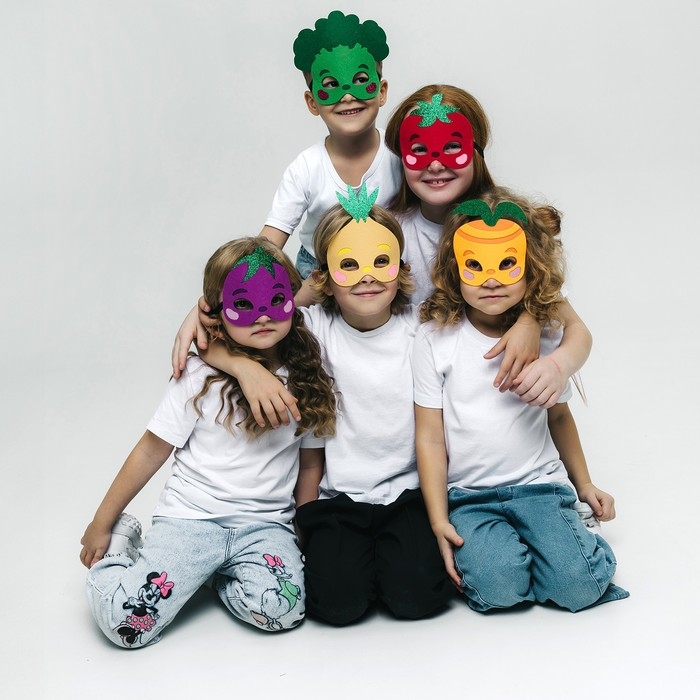 Набор карнавальных масок масок &laquo;Овощная вечеринка&raquo;, 5 шт.