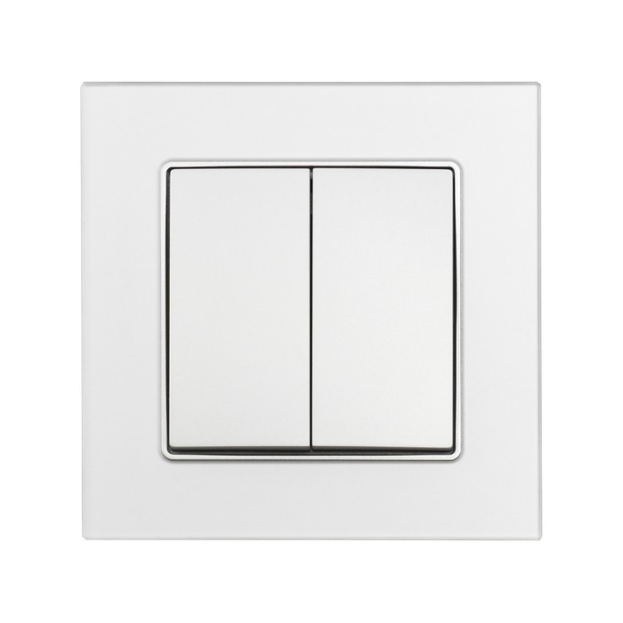 Выключатель TOT Matte Glass, 10 А, 2 кл., скрытый, стекло, серебристый