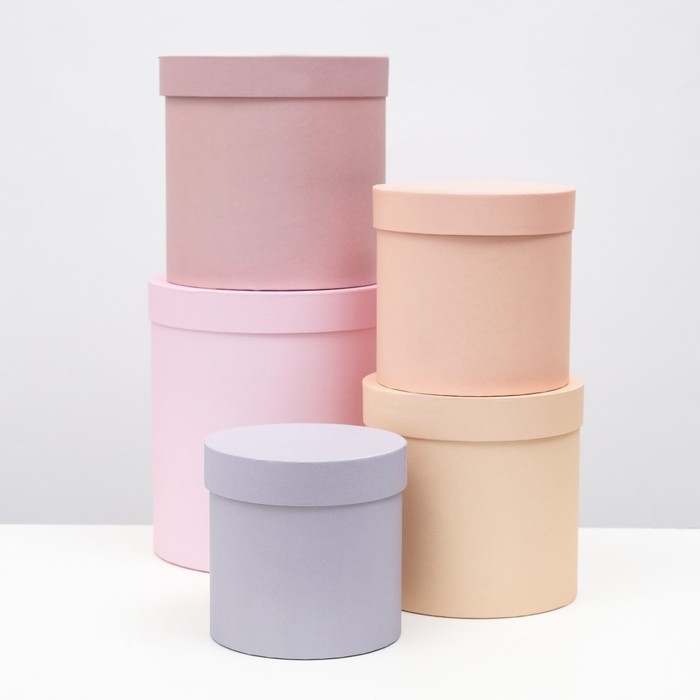 Набор круглых коробок 5 в 1 Набор круглых коробок 5 в 1 "Рассвет" 23 х 23 х 25 - 15 х 15 х 15 см