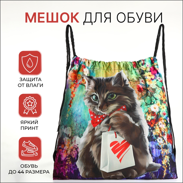 Мешок для обуви на шнурке, цвет зелёный/разноцветный Мешок для обуви на шнурке, цвет зелёный/разноцветный