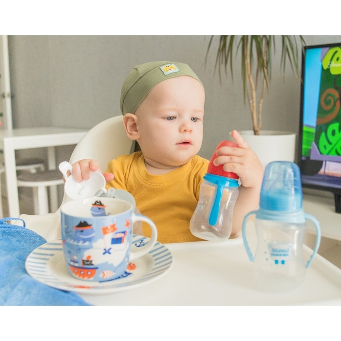 Бутылочка для кормления &laquo;Люблю маму и папу&raquo;, классическое горло, 150 мл., от 0 мес., приталенная, с ручками