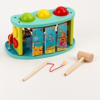 Логический центр 3 в 1 Стучалка + Рыбалка + Серпантинка &laquo;Море&raquo; 16 &times; 26 &times; 13,5 см