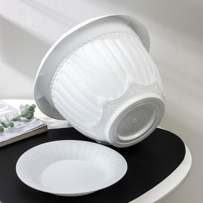 Горшок с поддоном &laquo;Байкал&raquo;, 6 л, белый