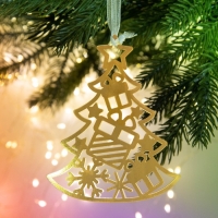 Ёлочная игрушка новогодняя «Новый год: Ёлка», 8.9 х 9.1 см. Ёлочная игрушка новогодняя «Новый год: Ёлка», 8.9 х 9.1 см.