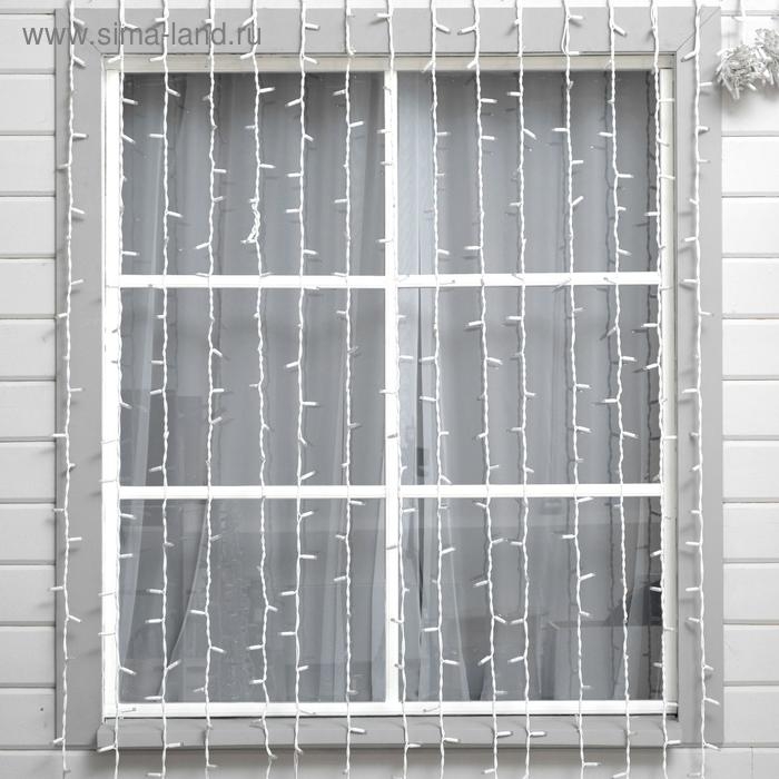 Гирлянда Гирлянда "Занавес" 2 х 6 м , IP65, УМС, белая нить каучук, 1000 LED, свечение тёплое белое, 220 В