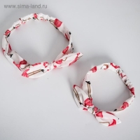 Повязка на голову для мамы и дочки &laquo;Набор для фотосессии: фламинго&raquo;, 2 шт., цв. белый, M&B