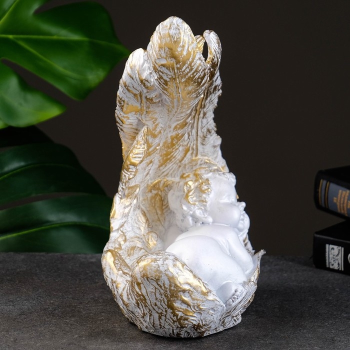 Подсвечник Подсвечник "Ангелочек спит на крыле" 23см