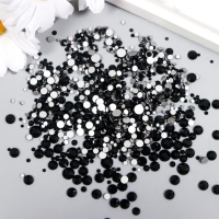 Декор для творчества стекло "Стразы усечённый конус. Чёрные" d=1,5-6,5 мм набор 1000 шт Декор для творчества стекло "Стразы усечённый конус. Чёрные" d=1,5-6,5 мм набор 1000 шт