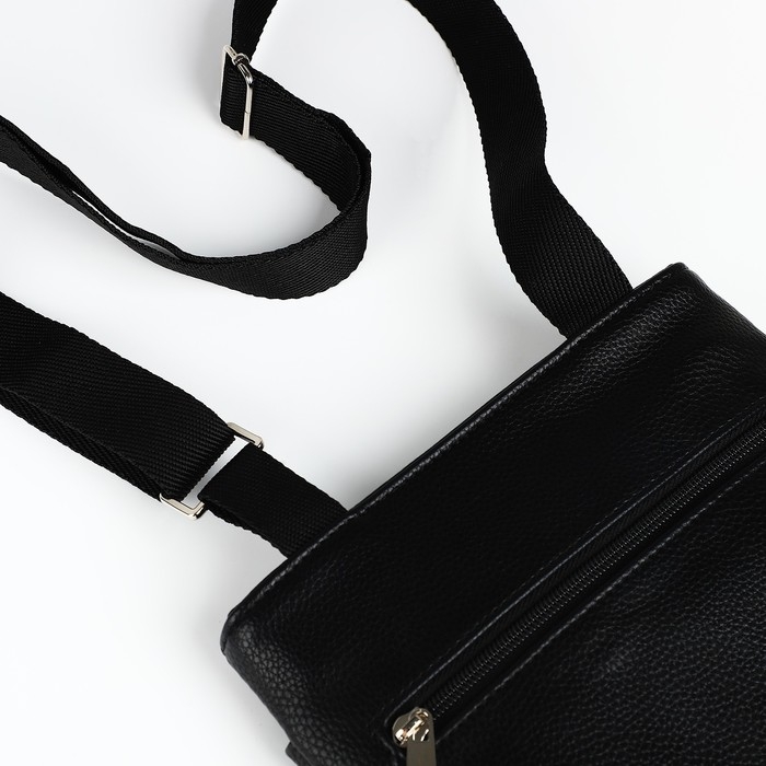 Сумка мужская через плечо TEXTURA, искусственная кожа, цвет чёрный