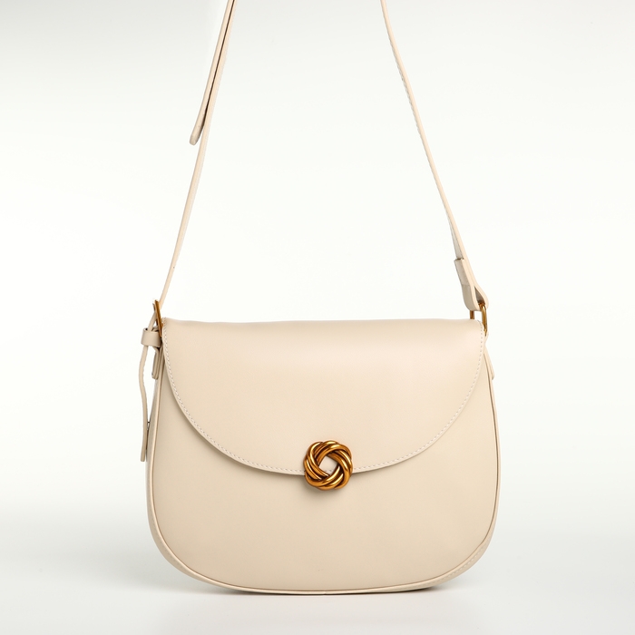 Сумка женская на клапане TEXTURA, средний размер, цвет молочный