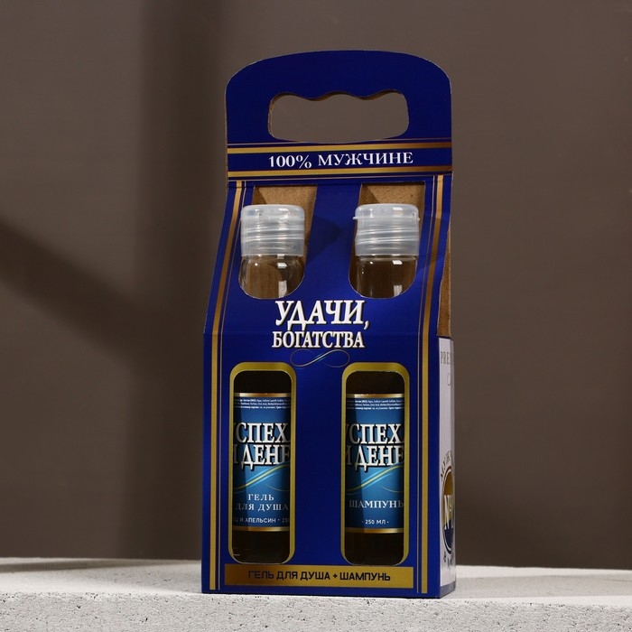 Подарочный набор косметики &laquo;Удачи, богатства!&raquo;, гель для душа и шампунь для волос во флаконах водки, 2 х 250 мл, Новый Год