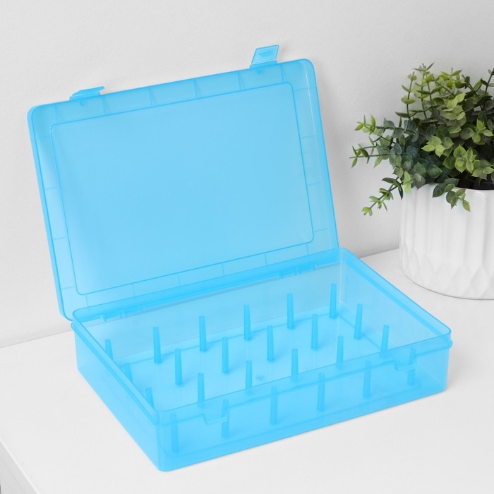 Органайзер для ниток, 24 ячейки, 28×19,5×6 см, цвет МИКС Органайзер для ниток, 24 ячейки, 28×19,5×6 см, цвет МИКС