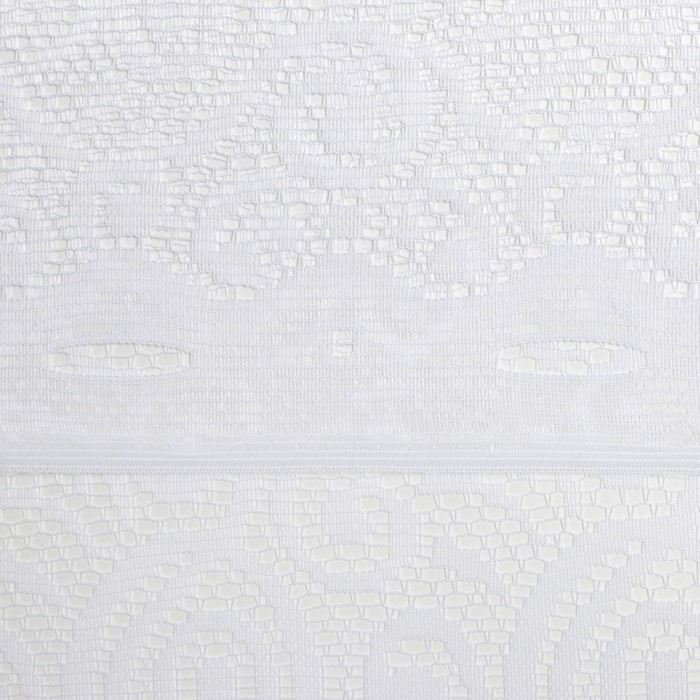 Штора кухонная без шторной ленты 170 х165 см, цвет белый, полиэстер