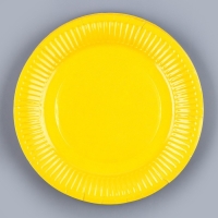 Набор бумажной посуды: 6 тарелок, 6 стаканов, цвет жёлтый