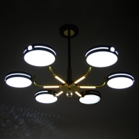 Люстра "Нестер" 6хLED 156Вт 3000-6000К черно-золотой 87х87х35 см BayerLux Люстра "Нестер" 6хLED 156Вт 3000-6000К черно-золотой 87х87х35 см BayerLux