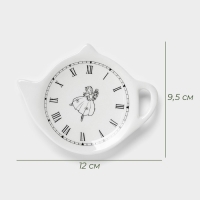 Новогодняя подставка под чайный пакетик Доляна &laquo;Волшебная сказка&raquo;, керамика, 12&times;9,5 см, цвет белый