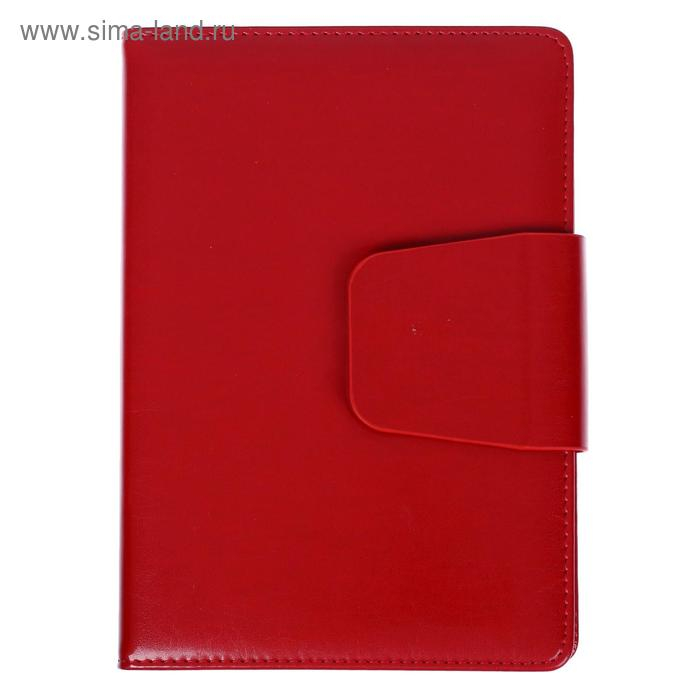 Ежедневник недатированный А5, 160 листов Prestige, твёрдая обложка, искусственная кожа, магнитный хлястик, красный