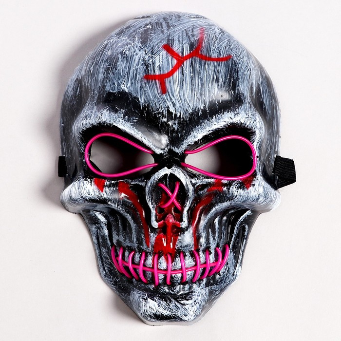 Карнавальная маска &laquo;Череп&raquo;, световая