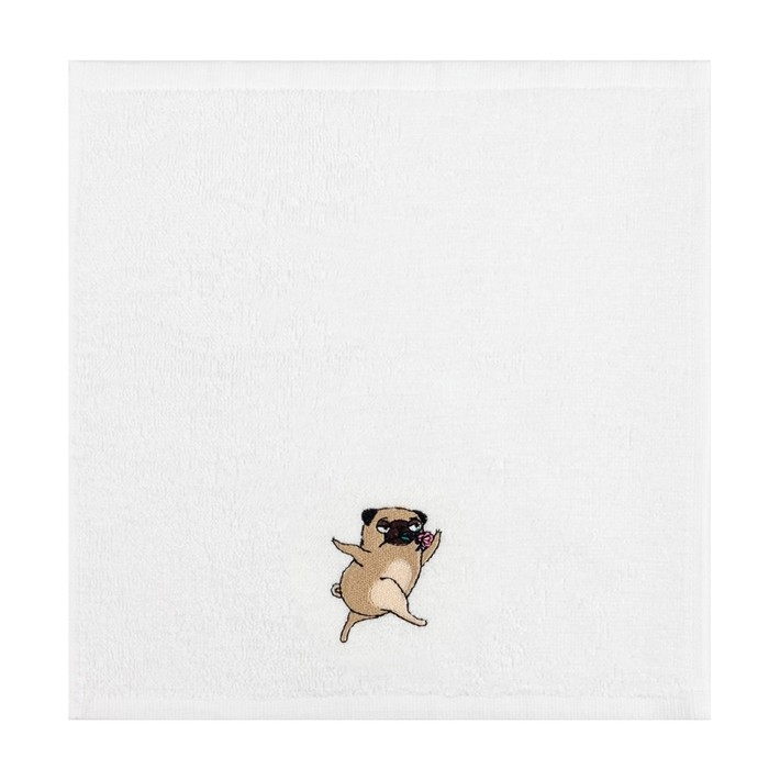 Набор полотенец &laquo;Мопсики&raquo; 30х30 см-3шт, 100% хлопок 340 гр/м2