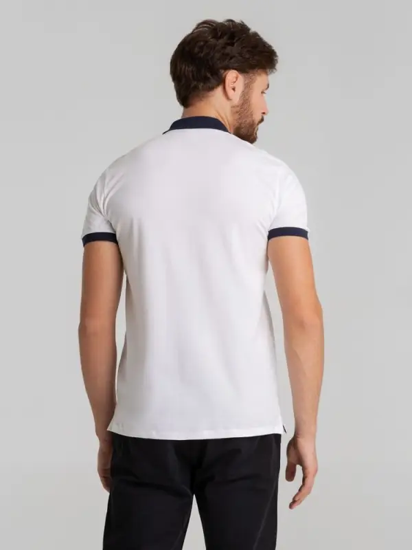 Рубашка поло Prince 190 белая с темно-синим , размер S Рубашка поло Prince 190 белая с темно-синим , размер S