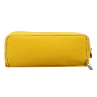 Пенал школьный на молнии 3-х секционный, жёлтый