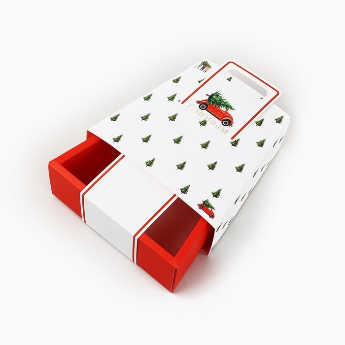 Коробка новогодняя складная с ручками &laquo;С Новым годом!&raquo; 23 х 8 х 32 см, Новый год