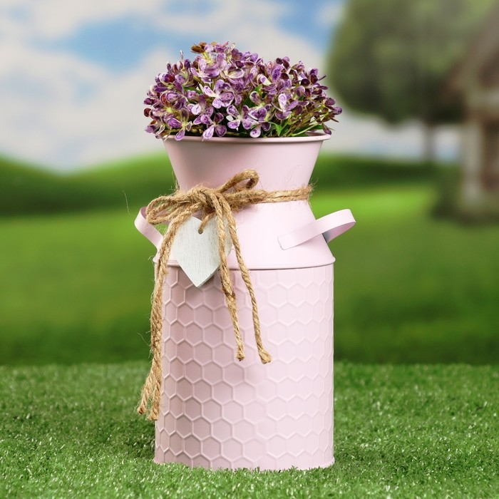 Кашпо - ваза "Кирсти" розовая, 19х10х10см