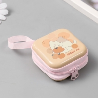 Шкатулка металл на молнии "Апельсиновый котик" 7х7х3,3 см Шкатулка металл на молнии "Апельсиновый котик" 7х7х3,3 см