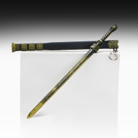 Сувенирное оружие подвесное мини "Меч в стиле аниме", брелок, 28 см, чёрный с золотом Сувенирное оружие подвесное мини "Меч в стиле аниме", брелок, 28 см, чёрный с золотом