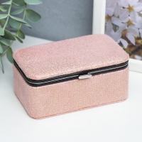 Шкатулка кожзам для украшений "Мелкие квадратики. Розовый" 6х7х12 см Шкатулка кожзам для украшений "Мелкие квадратики. Розовый" 6х7х12 см