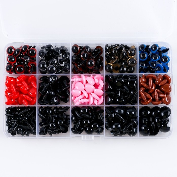 Набор глазок и носиков для игрушек винтовые, набор 304 шт. Набор глазок и носиков для игрушек винтовые, набор 304 шт.