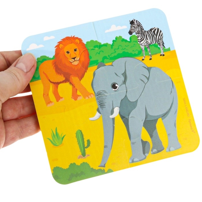 Мягкий пазл для малышей &laquo;Животные мира&raquo;, 16 деталей, Крошка Я