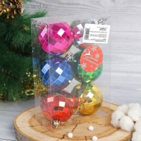 Набор шаров пластик d-6 см, 6 шт "Прокси диско" микс